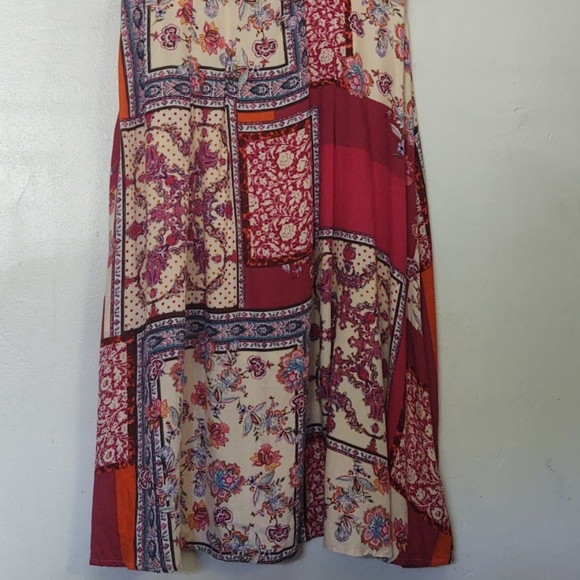 Lapis Boho patchwork fit and flare dress sz lg - Picture 2 of 14